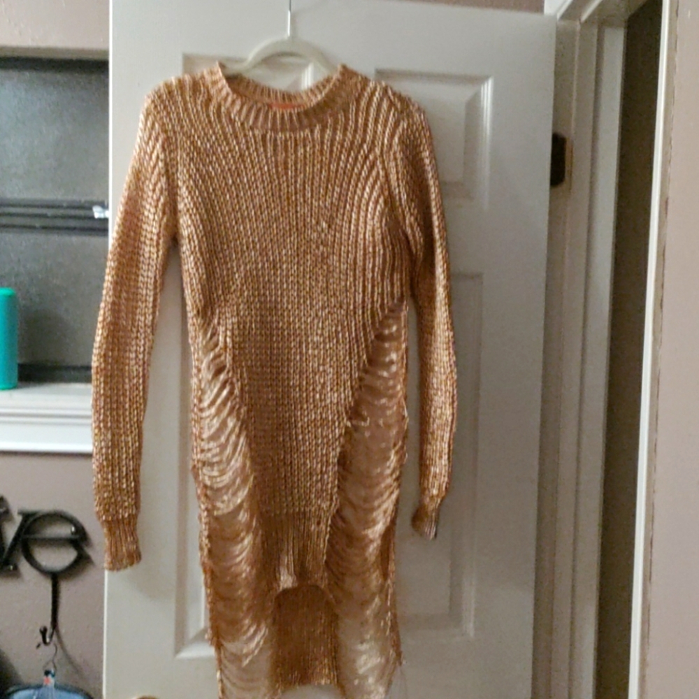 Women’s Tan Knit Swim Coverup Tunic